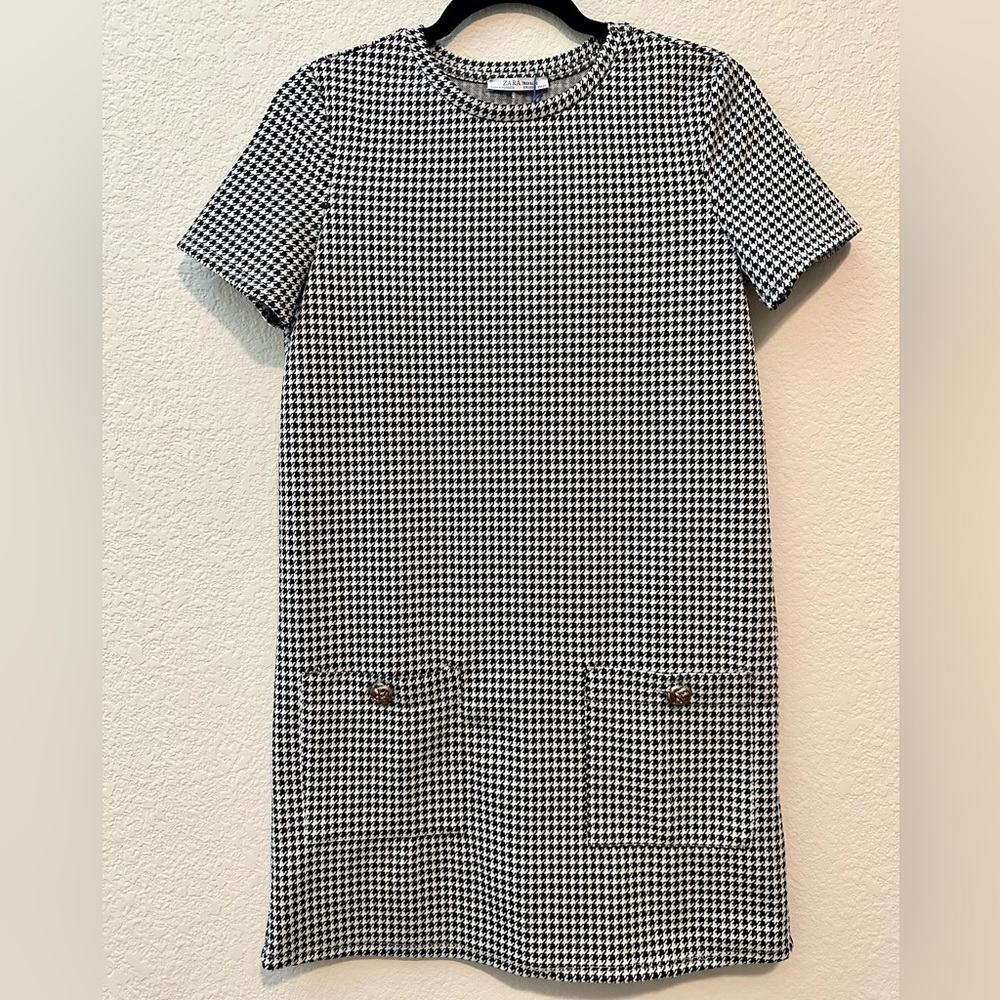 Zara 🖤 Black and White Houndstooth Mini Dress 🖤